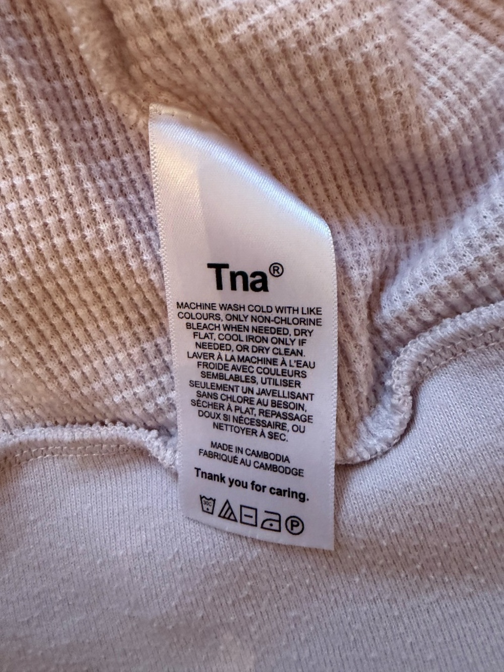 Aritzia Tna Waffle Zip Hoodie in Sugarplum Lilac Pink size S - Picture 6 of 6